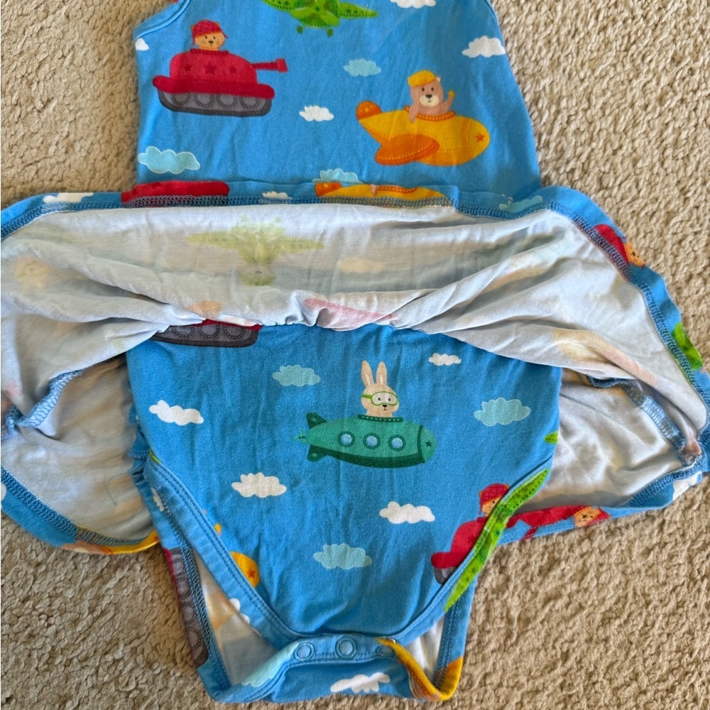 Bums & Roses Ready Jet Go Racer Back Ruffle Dress 12-18 mos - Picture 4 of 6